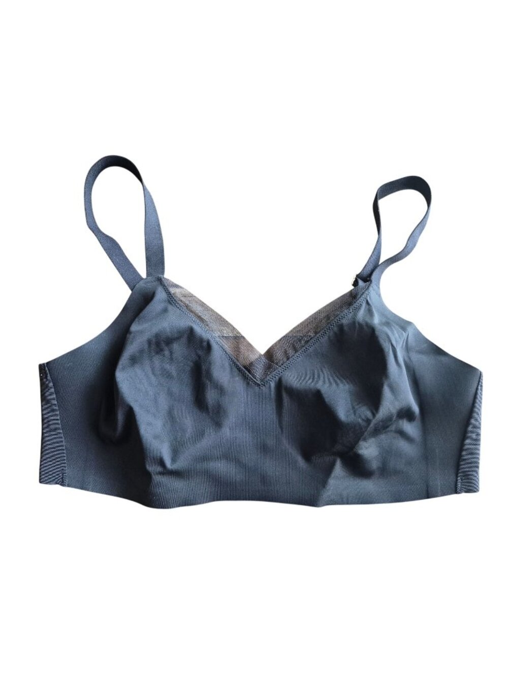 Third Love 34D Black Mesh V-Neck Wireless Bra Adjustable Straps